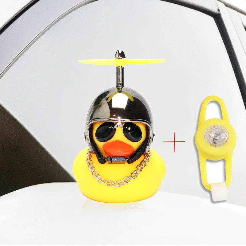 Yellow Rubber Duckie And Helmet