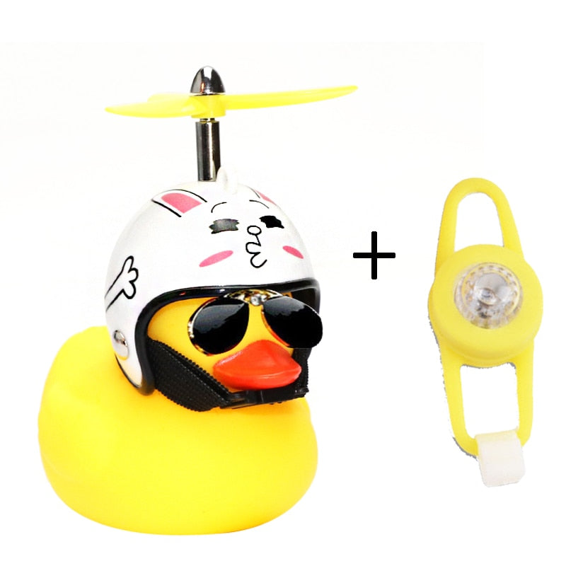 Yellow Rubber Duckie And Helmet