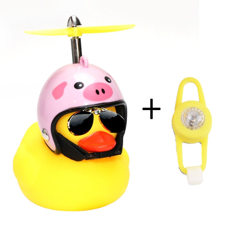 Yellow Rubber Duckie And Helmet