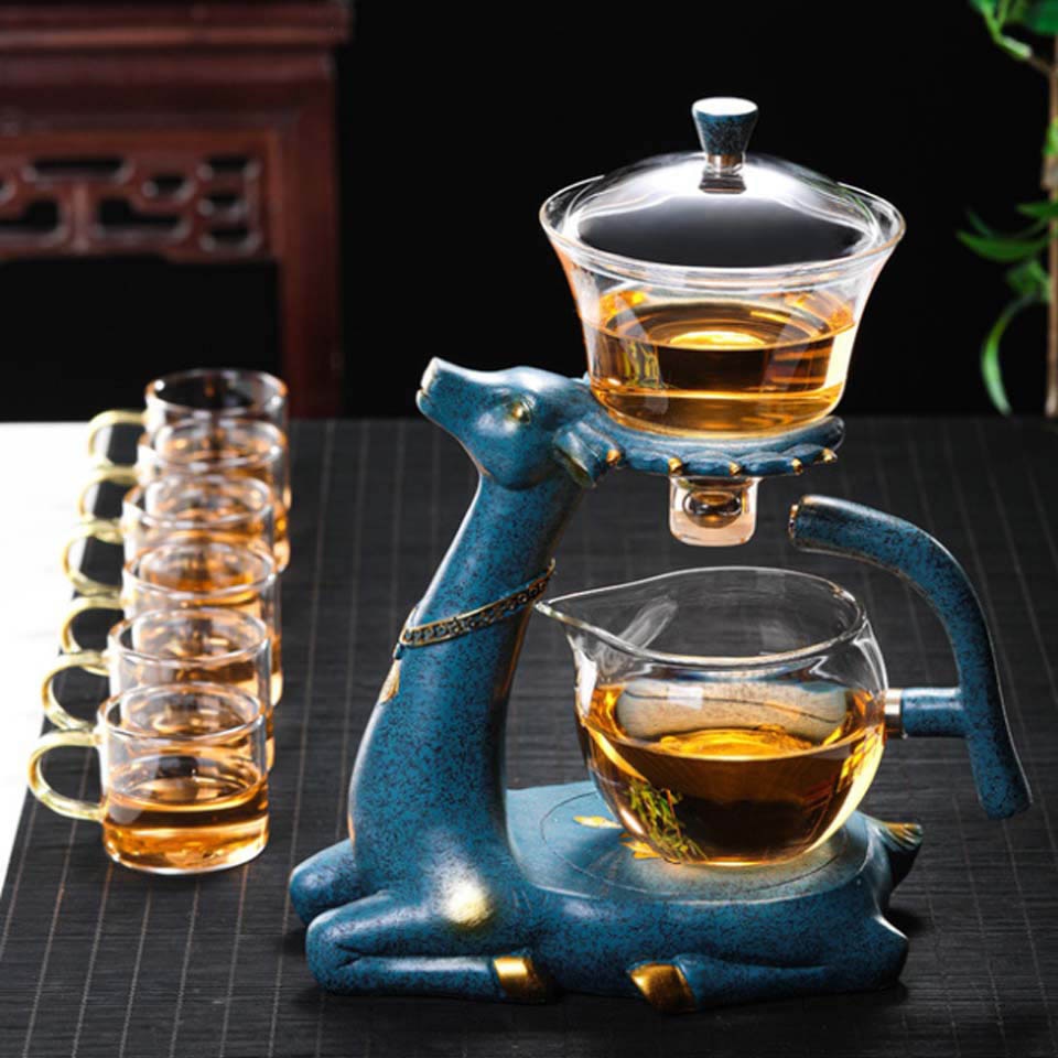 Deer Glass Kettle Tea Pot set