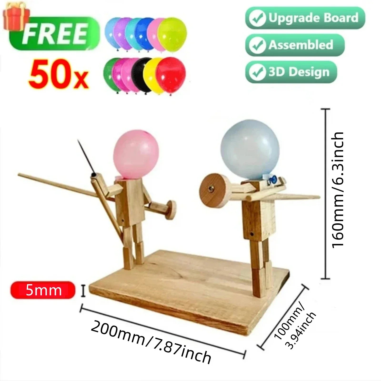 Balloon Bamboo Man Battle Wooden Bots Battle Game