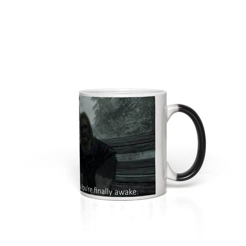 SKYRIM HEY YOU'RE FINALLY AWAKE MUG