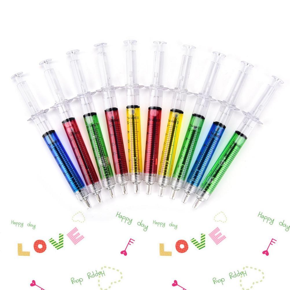 12 Pcs Syringe Injection Shape Ballpen